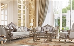 Luxurious Royal 2 Piece Living Room Set in Antique Silver Finish by Homey Design - HD-20322