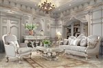 Bella Lusso 2 Piece Living Room Set in Metallic Silver Finish by Homey Design - HD-2662