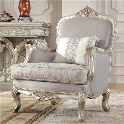 Bella Lusso Chair in Metallic Silver Finish by Homey Design - HD-2662-C