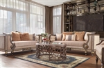 Traditional Style 2 Piece Living Room Set in Gold Finish by Homey Design - HD-3058