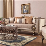 Traditional Style Sofa in Gold Finish by Homey Design - HD-3058-S