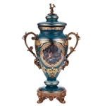 Arc De Cristal URN in Bronze-Deep Aegean Blue-Gold Finish by Homey Design - HD-4016S