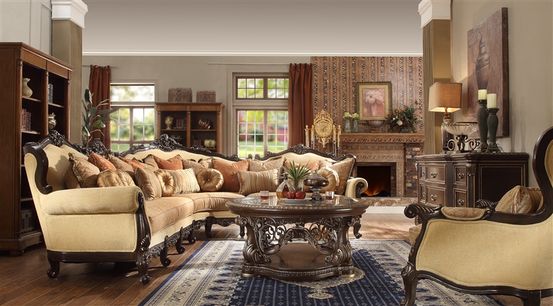 Traditional Sectional Sofa Set by Homey Design - HD-5927