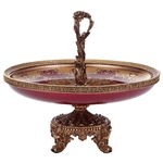 Arc De Cristal Bowl in Bronze/Ruby Red/Gold Finish by Homey Design - HD-6024