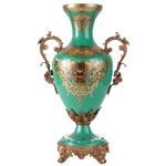 Arc De Cristal Vase in Bronze/Emerald Green/Gold Finish by Homey Design - HD-6028G