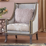 Luxurious Royal Chair in Gray Fabric & Gold Finish by Homey Design - HD-6030-1-C