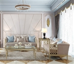 Modern Legacy 2 Piece Living Room Set in Antiqued Satin Gold Finish by Homey Design - HD-627