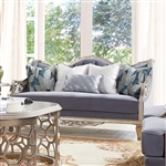 Traditional Style Loveseat in Cobalt Blue/Silver Finish by Homey Design - HD-701-L