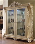 Victorian Carved Belle Silver Finish China Cabinet by Homey Design - HD-8022-CB