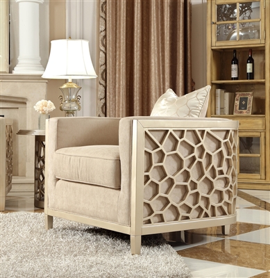 Upholstery Chair in Champagne Finish by Homey Design - HD-8911-C