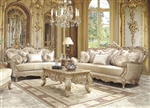 Victorian Design Metallic Antique Gold & Champagne 2 Piece Living Room Set by Homey Design - HD-8925