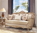 Victorian Design Metallic Antique Gold & Champagne Loveseat by Homey Design - HD-8925-L