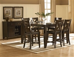 Crown Point 5 Piece Counter Height Dining Set in Merlot by Home Elegance - HEL-1372-36-5