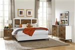 Oslo Queen Bed in White and Walnut Finish by Home Elegance - HEL-1456-1