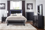 Salon 6 Piece Bedroom Set in Pearl Black Metallic Finish by Home Elegance - HEL-1572BK-1-4