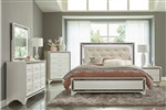 Salon 6 Piece Bedroom Set in Pearl White Metallic Finish by Home Elegance - HEL-1572W-1-4