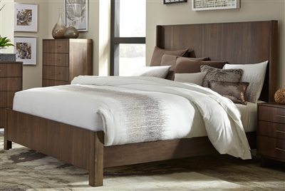 Gulfton Queen Bed in Walnut by Home Elegance - HEL-1779-1