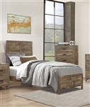Mandan Twin Bed in Weathered Pine Finish by Home Elegance - HEL-1910T-1