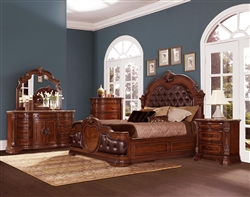 Antoinetta 6 Piece Bedroom Set in Dark Brown by Home Elegance - HEL-1919-1-4