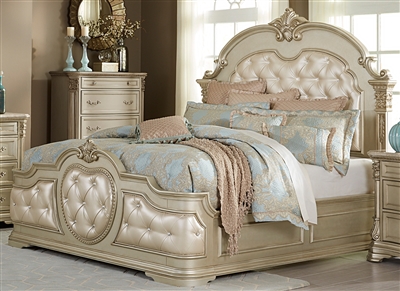 Antoinetta Queen Bed in Champagne by Home Elegance - HEL-1919NC-1