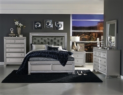 Bevelle 6 Piece Bedroom Set in Silver by Home Elegance - HEL-1958-1-4