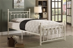 Lia Twin Metal Platform Bed in White by Home Elegance - HEL-2048TW-1