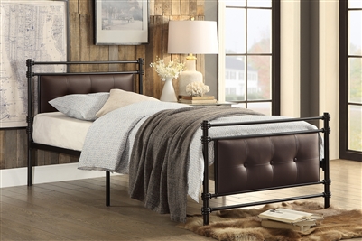 Jayla Twin Platform Bed in Black Finish by Home Elegance - HEL-2050T-1