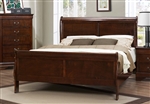 Mayville Queen Sleigh Bed in Burnish Brown Cherry by Home Elegance - HEL-2147-1