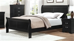 Mayville Queen Sleigh Bed in Burnished Black by Home Elegance - HEL-2147BK-1