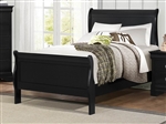Mayville Twin Sleigh Bed in Burnished Black by Home Elegance - HEL-2147TBK-1