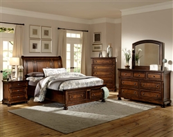 Cumberland 6 Piece Bedroom Set in Medium Brown by Home Elegance - HEL-2159-1-4