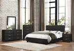 Lorenzi 6 Piece Bedroom Set in Black Vinyl by Home Elegance - HEL-2220-1-4