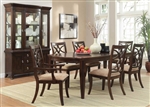 Keegan 7 Piece Dining Set in Rich Brown Cherry by Home Elegance - HEL-2546-96-7