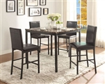 Tempe 5 Piece Counter Height Dining Set in Black by Home Elegance - HEL-2601-36-5