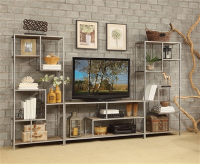 Xaria TV Stand in Silver by Home Elegance - HEL-4617-05