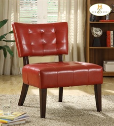 Warner Lava-Red Bi-Cast Accent Chair by Homelegance - 489RD