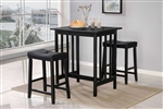 Scottsdale 3 Piece Counter Height Set in Black by Home Elegance - HEL-5310BK