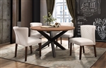 Nelina 5 Piece Round Dining Set in 2-Tone Espresso and Natural by Home Elegance - HEL-5597-53-5