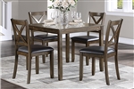 Hazel 5 Piece Dining Room Set in Charcoal Brown Finish by Home Elegance - HEL-5838CH-5P
