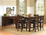 Ameillia 5 Piece Counter Height Dining Set in Dark Oak by Home Elegance - HEL-586-36-5