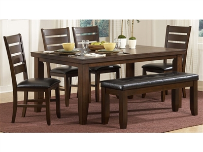 Ameillia 5 Piece Dining Set in Dark Oak by Home Elegance - HEL-586-5