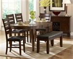 Ameillia 7 Piece Oval Dining Set in Dark Oak by Home Elegance - HEL-586-76-7