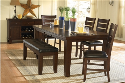 Ameillia 5 Piece Dining Room Set in Dark Oak Finish by Home Elegance - HEL-586-82-5