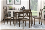 Rivera 5 Piece Dining Room Set in Charcoal Brown Finish by Home Elegance - HEL-5907CH-5P