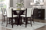 Daisy 5 Piece Round Counter Height Dining Room Set in Espresso Finish by Home Elegance - HEL-710-36RD48-5W