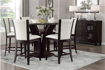 Daisy 5 Piece Round Counter Height Dining Room Set in Espresso Finish by Home Elegance - HEL-710-36RD48-5W