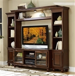 Lenore 4 Piece 58" TV Stand Set in Rich Cherry by Home Elegance - HEL-8014