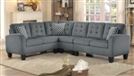 Sinclair Sectional Sofa in Gray by Home Elegance - HEL-8202GRY-SC
