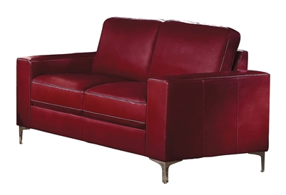 Iniko Love Seat in Red by Home Elegance - HEL-8203RD-2