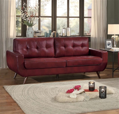 Deryn Sofa in Red by Home Elegance - HEL-8327RED-3